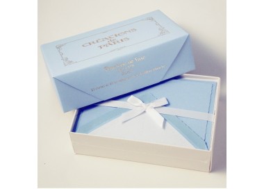 Flat Deckled Edge Cards and Lined Envelopes, Light Blue - CDP 010