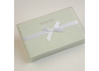 Flat Deckled Edge Thank You Cards and Lined Envelopes, Pistachio - CDP 004T