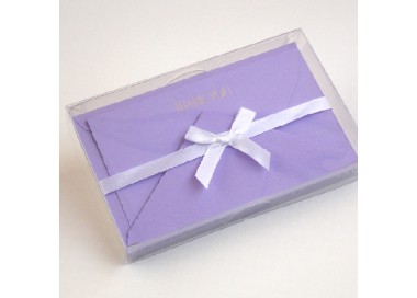 Flat Deckled Edge Thank You Cards and Lined Envelopes, Lavender - CDP 008T