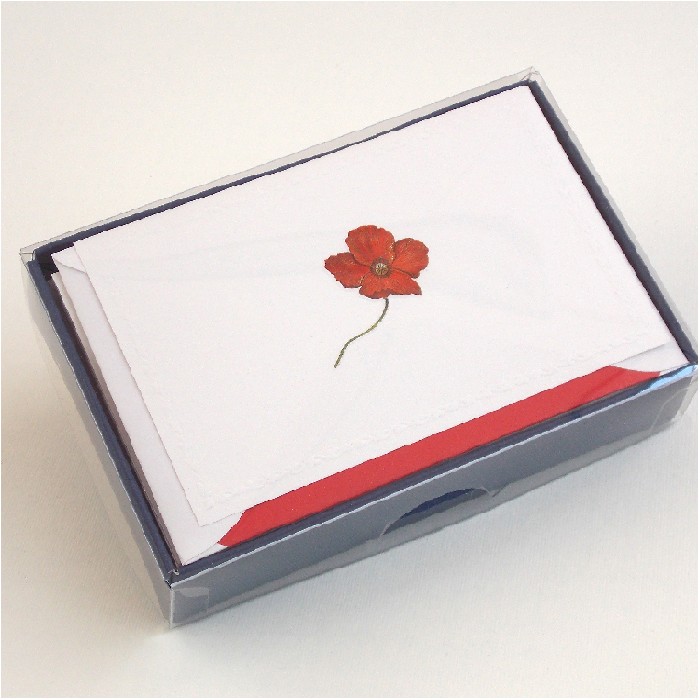Folded Cards and Lined Envelopes, Classica Italiana - Poppies -LPR 206B