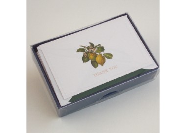 Folded Thank You Cards and Lined Envelopes, Classica Italiana - Lemons -LPR 201BT