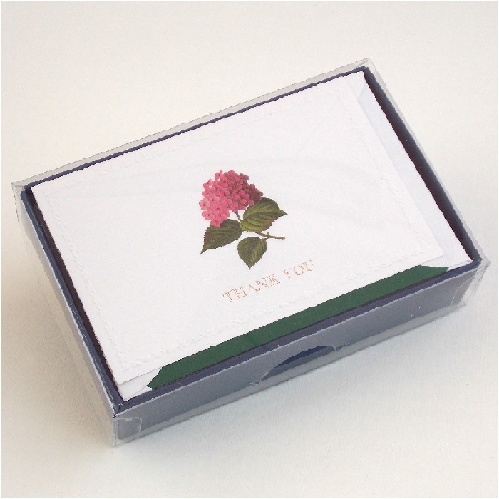 Folded Thank You Cards and Lined Envelopes, Classica Italiana - Hydrangea -LPR 203BT
