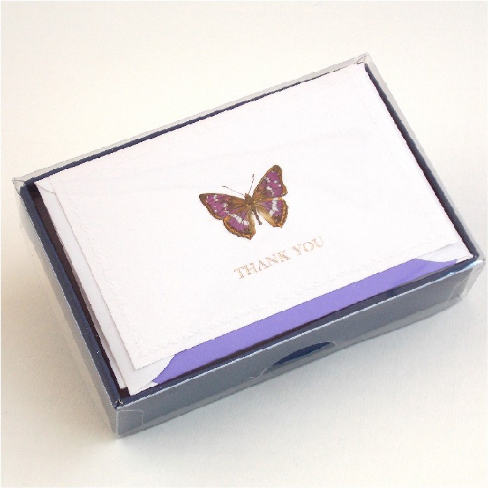 Folded Thank You Cards and Lined Envelopes, Classica Italiana - Butterfly - LPR 204BT