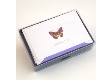Folded Thank You Cards and Lined Envelopes, Classica Italiana - Butterfly - LPR 204BT