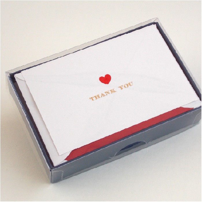 Folded Thank You Cards and Lined Envelopes, Heart - BSC 203T