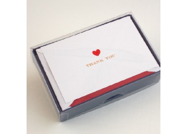 Folded Thank You Cards and Lined Envelopes, Heart - BSC 203T