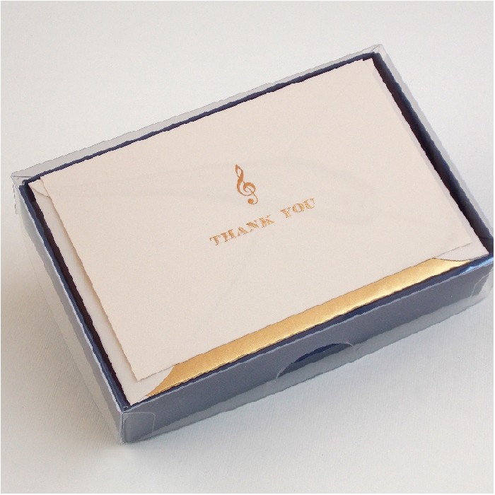 Folded Thank You Cards and Lined Envelopes, Musical Note - BSC 215T