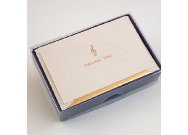 Folded Thank You Cards and Lined Envelopes, Musical Note - BSC 215T