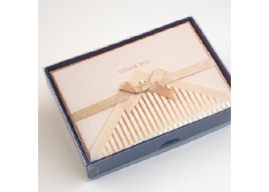 Single Thank You Cards and Lined Envelopes, Gold Pinstriped - BSC 006ST
