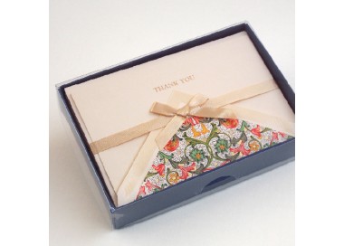 Single Thank You Cards and Lined Envelopes, Traditional Red Florentine - BSC 014ST